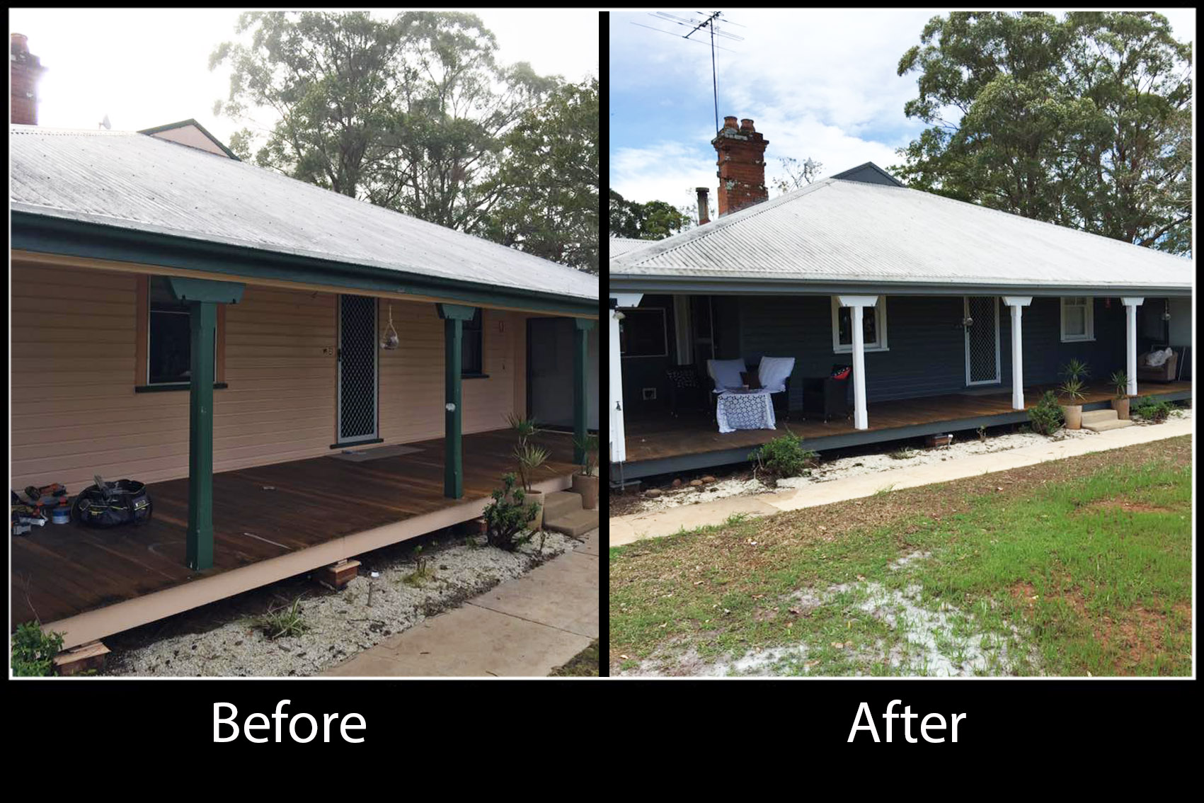 Before and after repaint